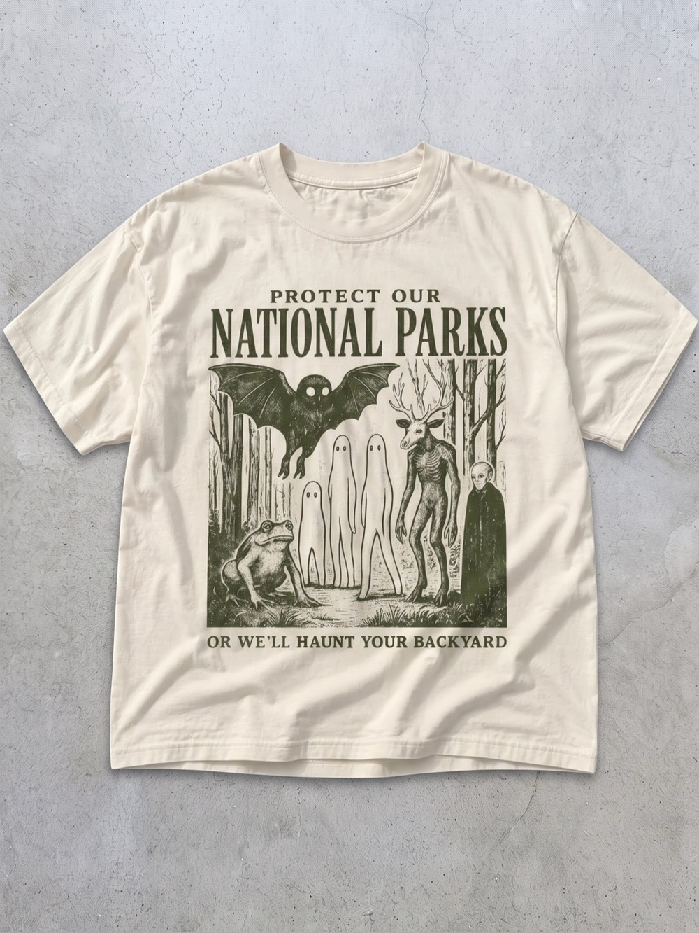 Gildan Cream National Parks Graphic Tee